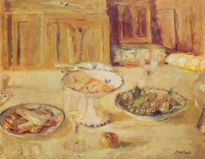 Schalen mit Obst und Keksen und Weinglas von Edouard Vuillard